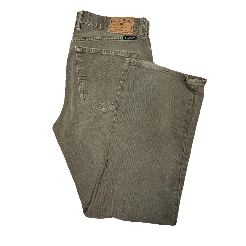 Lucky Brand 361 Vintage Straight Jeans Mens 33x32 Tan Denim Pants‎